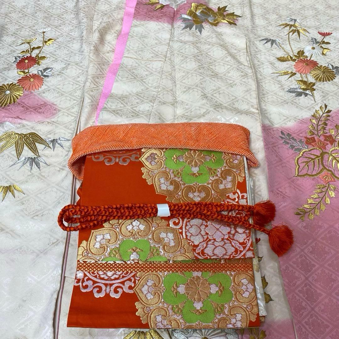 振袖フルセット❤️豪華off-white暈し✨菊牡丹藤垂れ金銀糸刺繍際立つ✨逸品