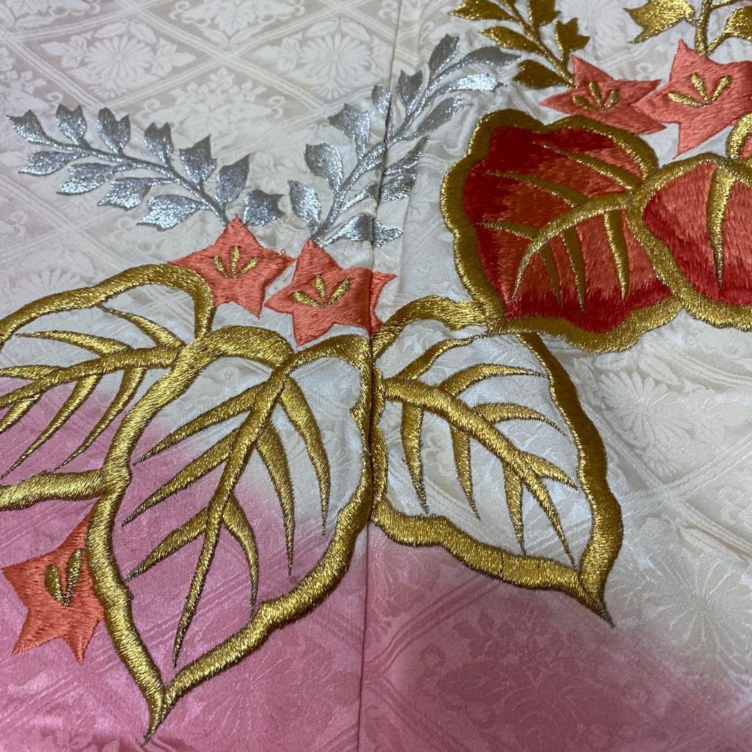 振袖フルセット❤️豪華off-white暈し✨菊牡丹藤垂れ金銀糸刺繍際立つ✨逸品