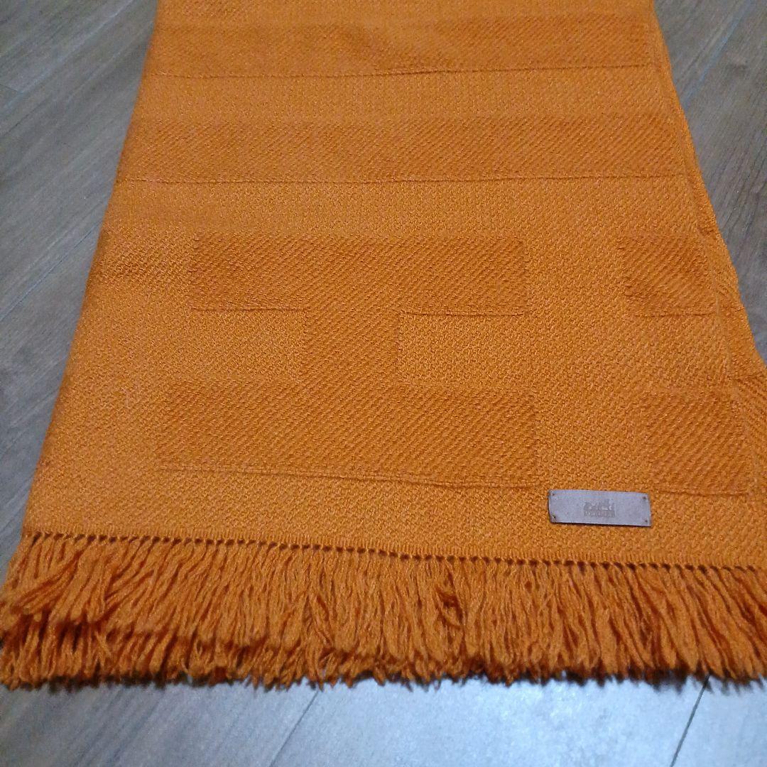 13　エルメス　大判　ストール　72×180　オレンジ　マフラー　ショール