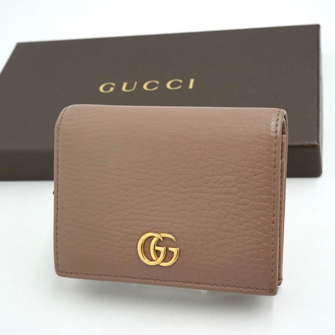 ✨未使用展示品✨　GUCCI ミニ財布　マーモント　GGロゴ 二つ折り　ベージュ