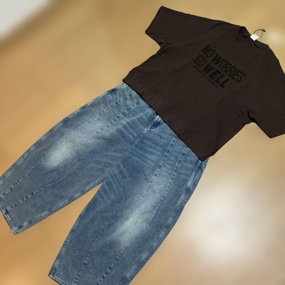 タグ付き新品最新作URCH デニムワイドパンツ