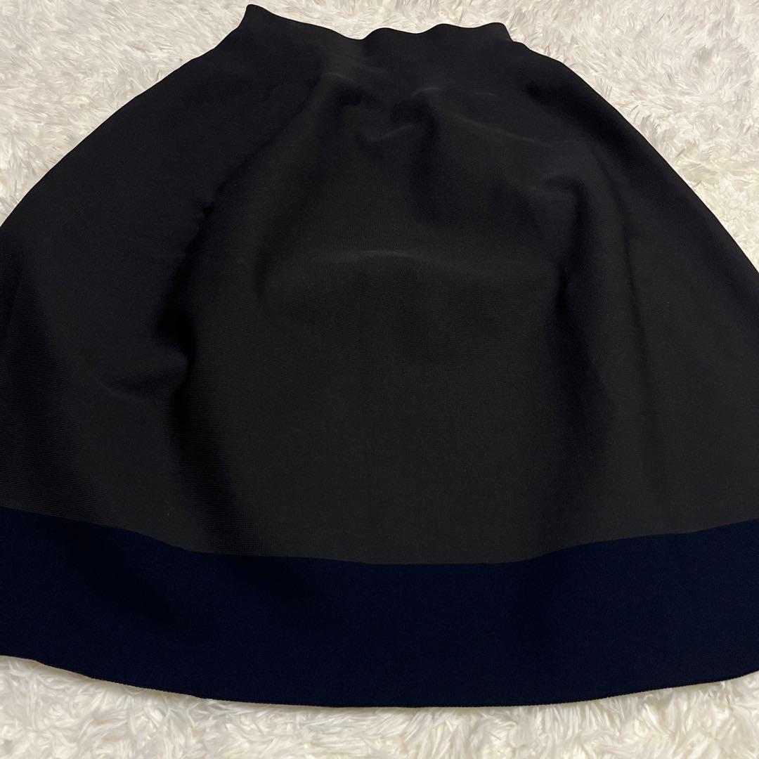 美品✨自由区 洗える!!ホールガーメントスカート 38 グレー 配色