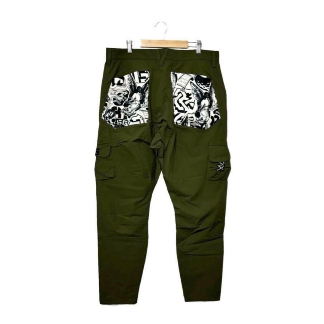 新品 ラッセルノ ゴルフ カーゴ ロングパンツ カーキ XL 6 カーゴパンツ