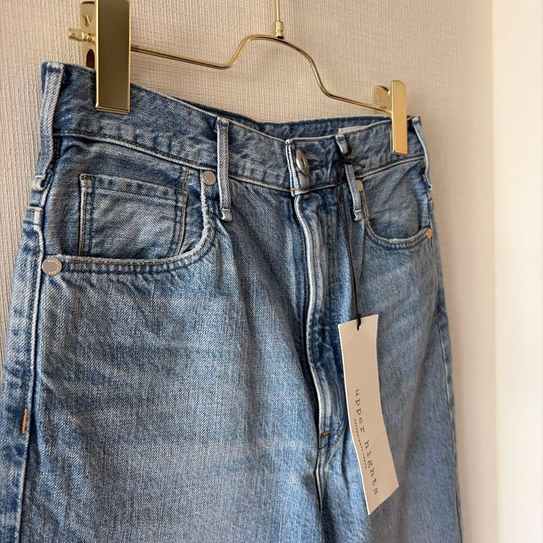 upper hights ライトブルー ワイドレッグデニムパンツ 23