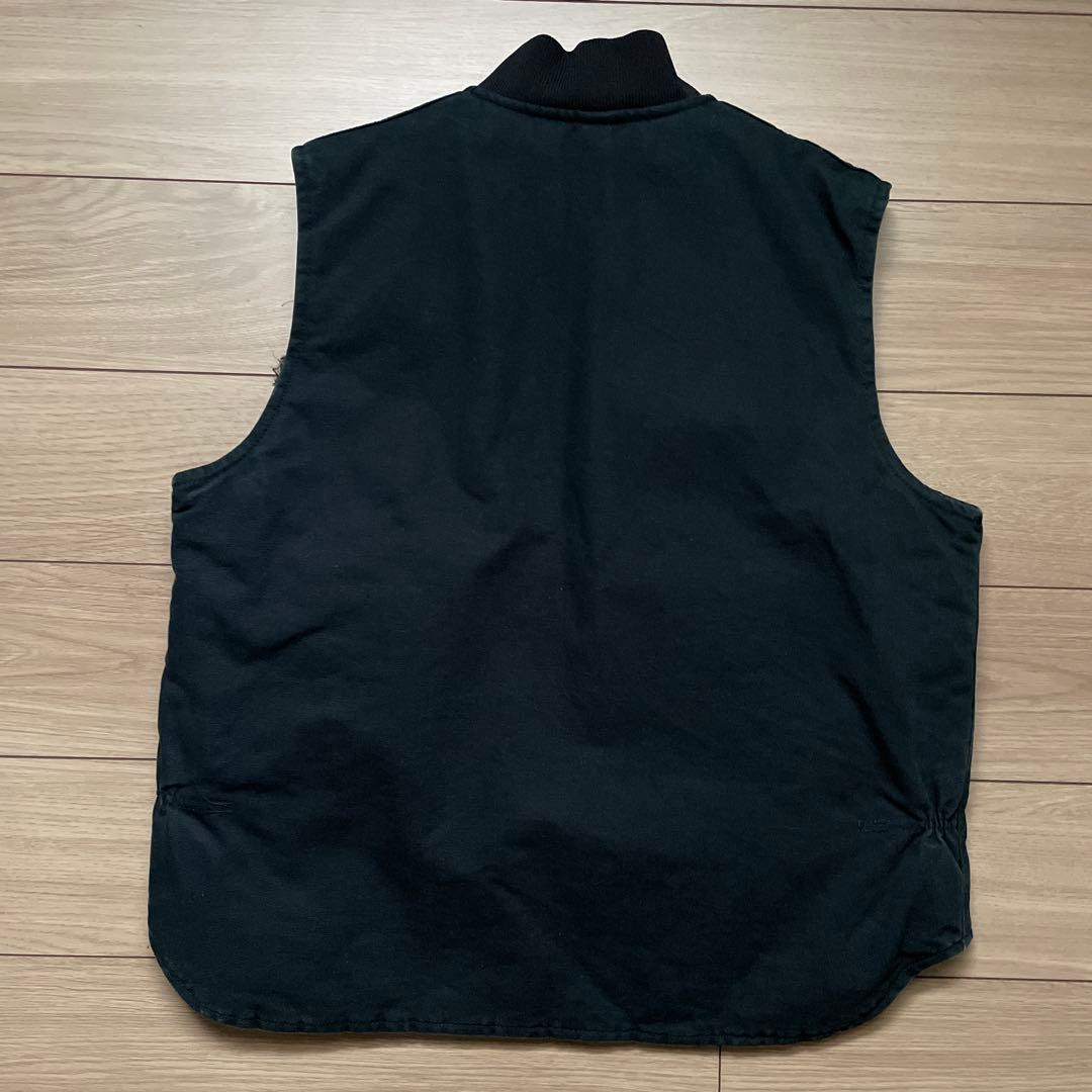 USA製 carhartt ダックベスト XL ブラック 腰ゴム カーハート