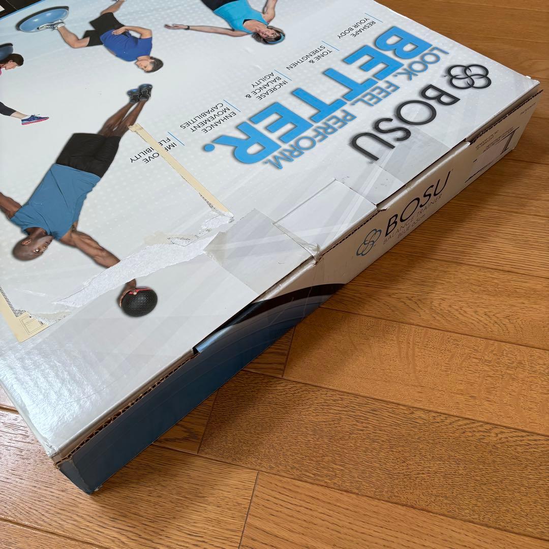 BOSU バランスボール 青 約65cm 箱、ポンプ、説明書付き
