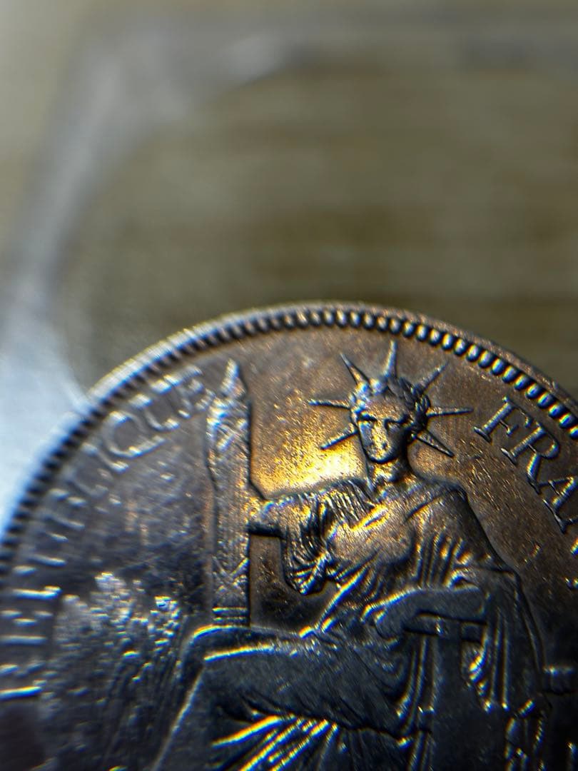 1909年 フランス銀貨 ピアストル 銀貨　美品　B20