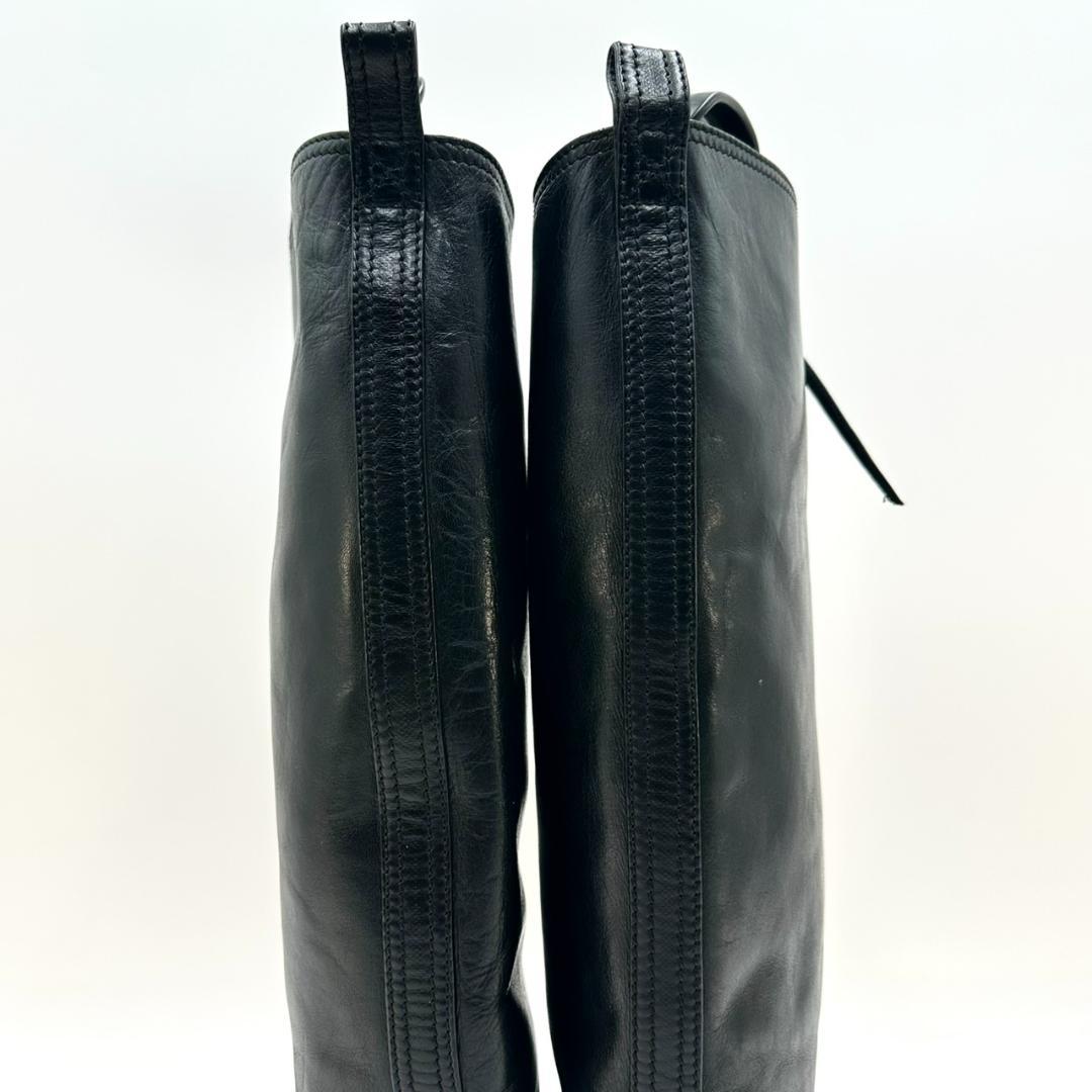 CHANEL シャネル レースアップ ココマーク ロングブーツ ヴィンテージ 黒