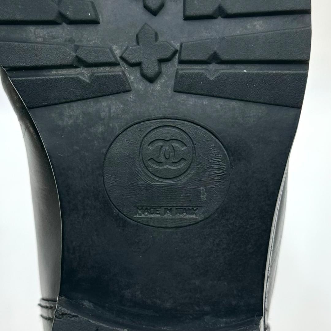 CHANEL シャネル レースアップ ココマーク ロングブーツ ヴィンテージ 黒