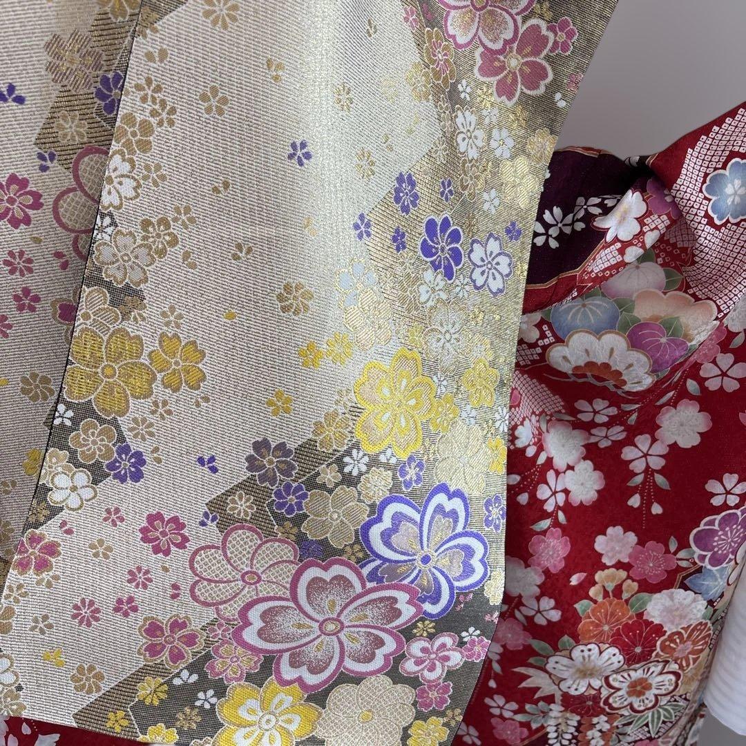 未使用に近い　正絹振袖フルセット　長襦袢付き　古典柄　豪華駒刺繍　成人式に