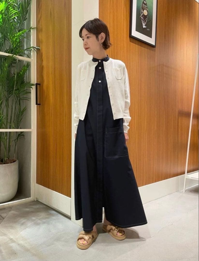 CAbaN クルーネックカーディガン　白　S