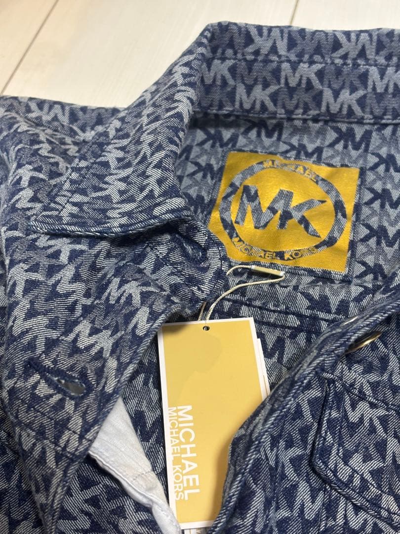 マイケルコースMICHAEL KORS ロゴプリントデニムノースリーブワンピース