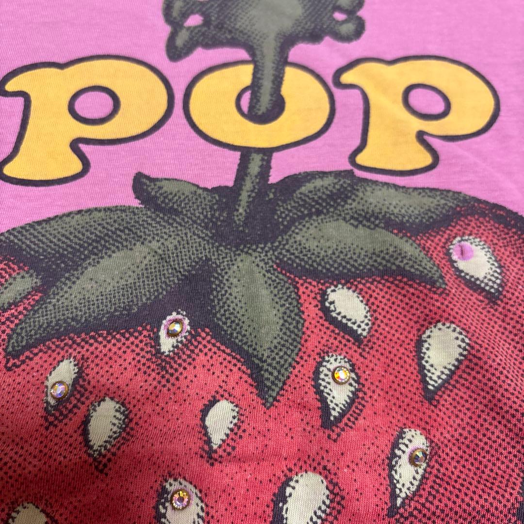 【週末セール】ストロベリー POP 半袖Tシャツ ピンク　y2k