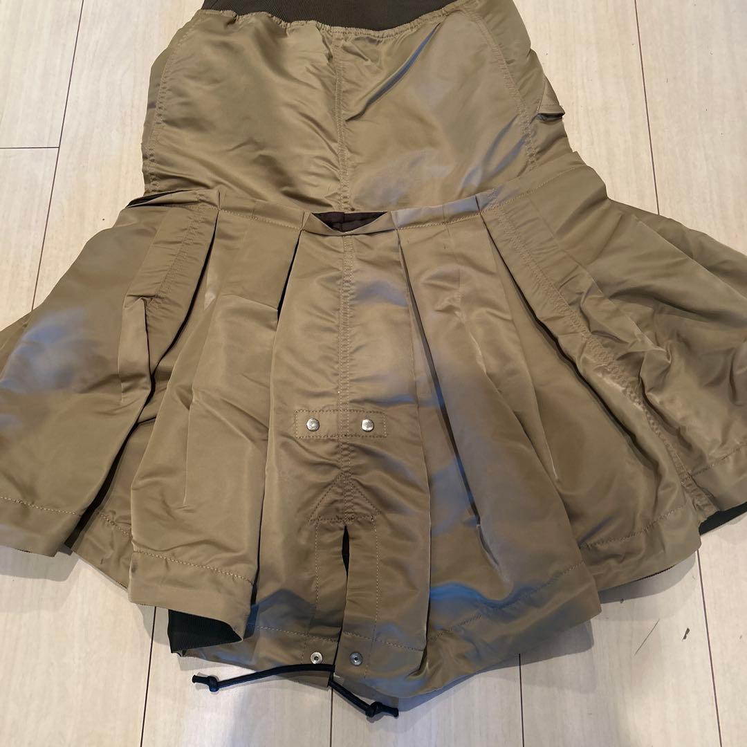 sacai カーキ ミリタリースタイル ロングスカート