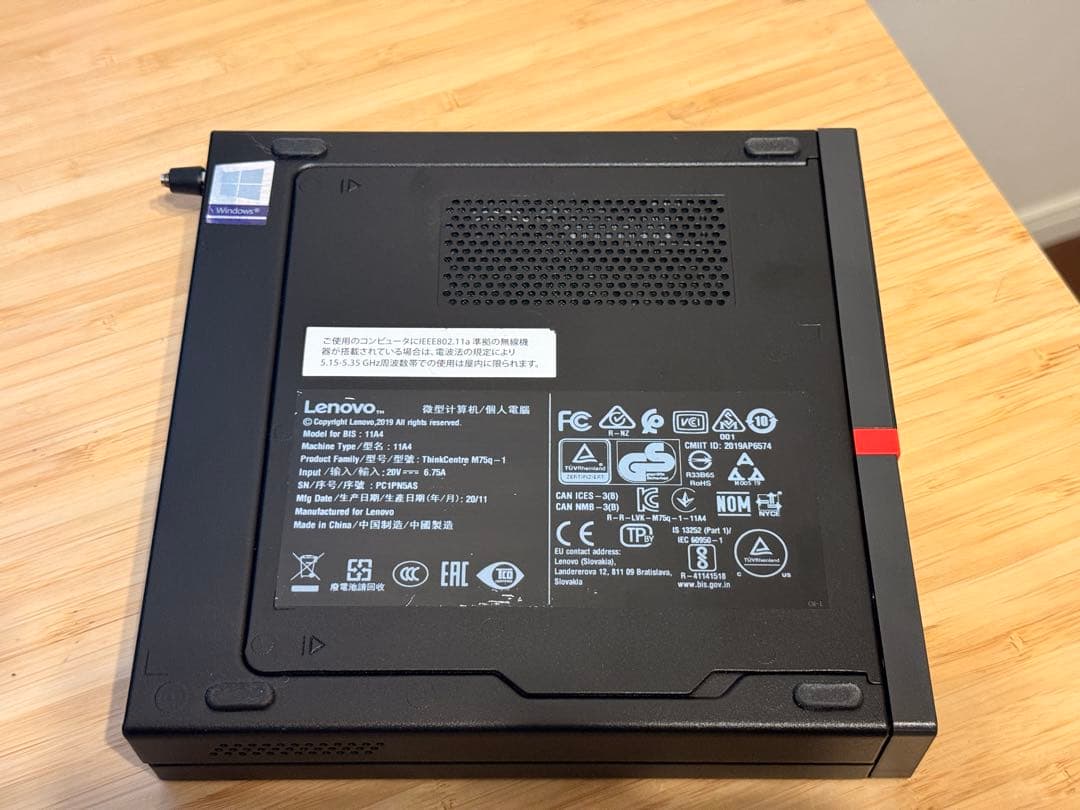 中古【動作良好】ThinkCentre M75q Tiny ［Win11］