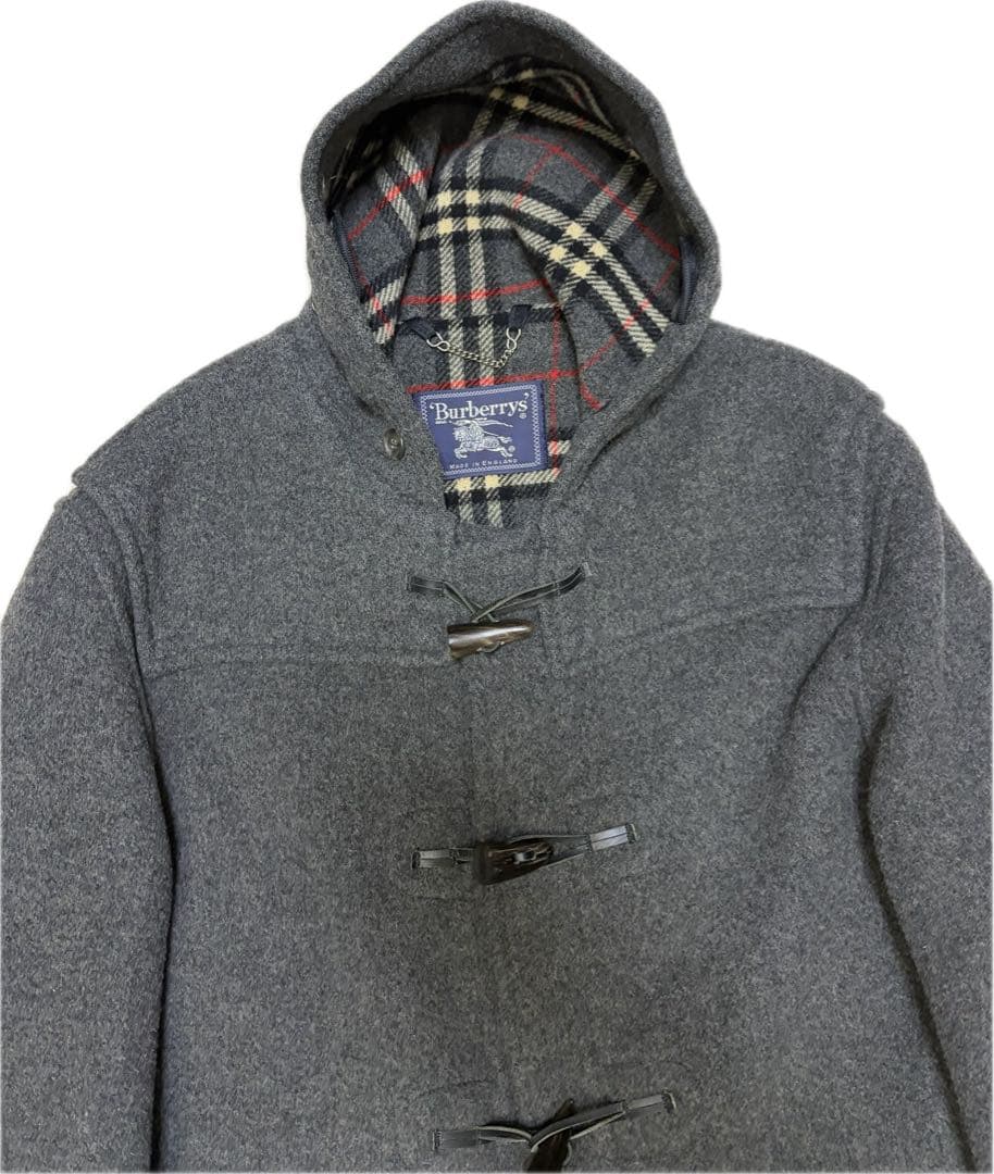 80s Burberry's イングランド製　グレー ダッフルコート ユーロ