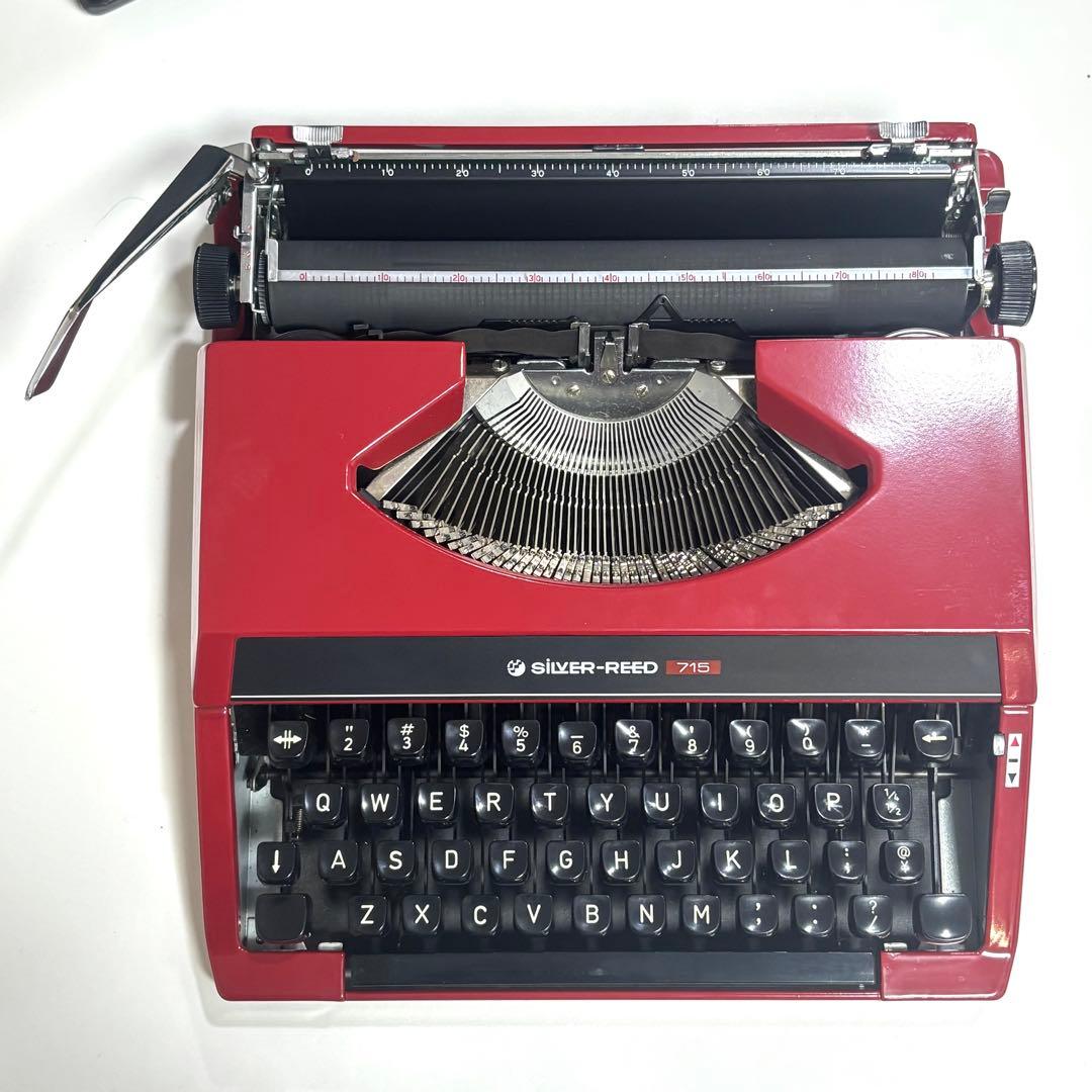 【美品】Silver-Reed 715 タイプライター 赤 【インクリボン付き】
