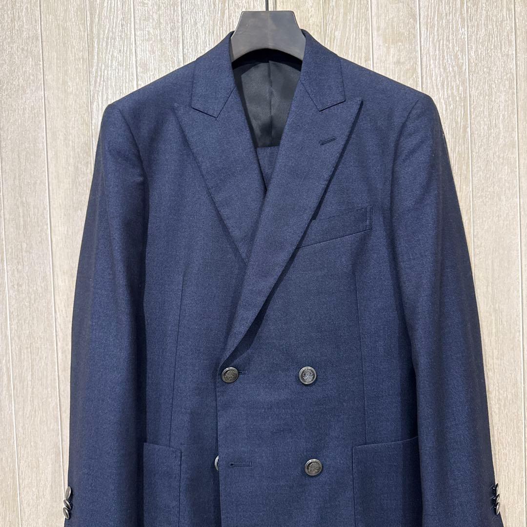 【定価10万】piacenza生地 ダブルブレストブレザー　スーツ　Sサイズ相当
