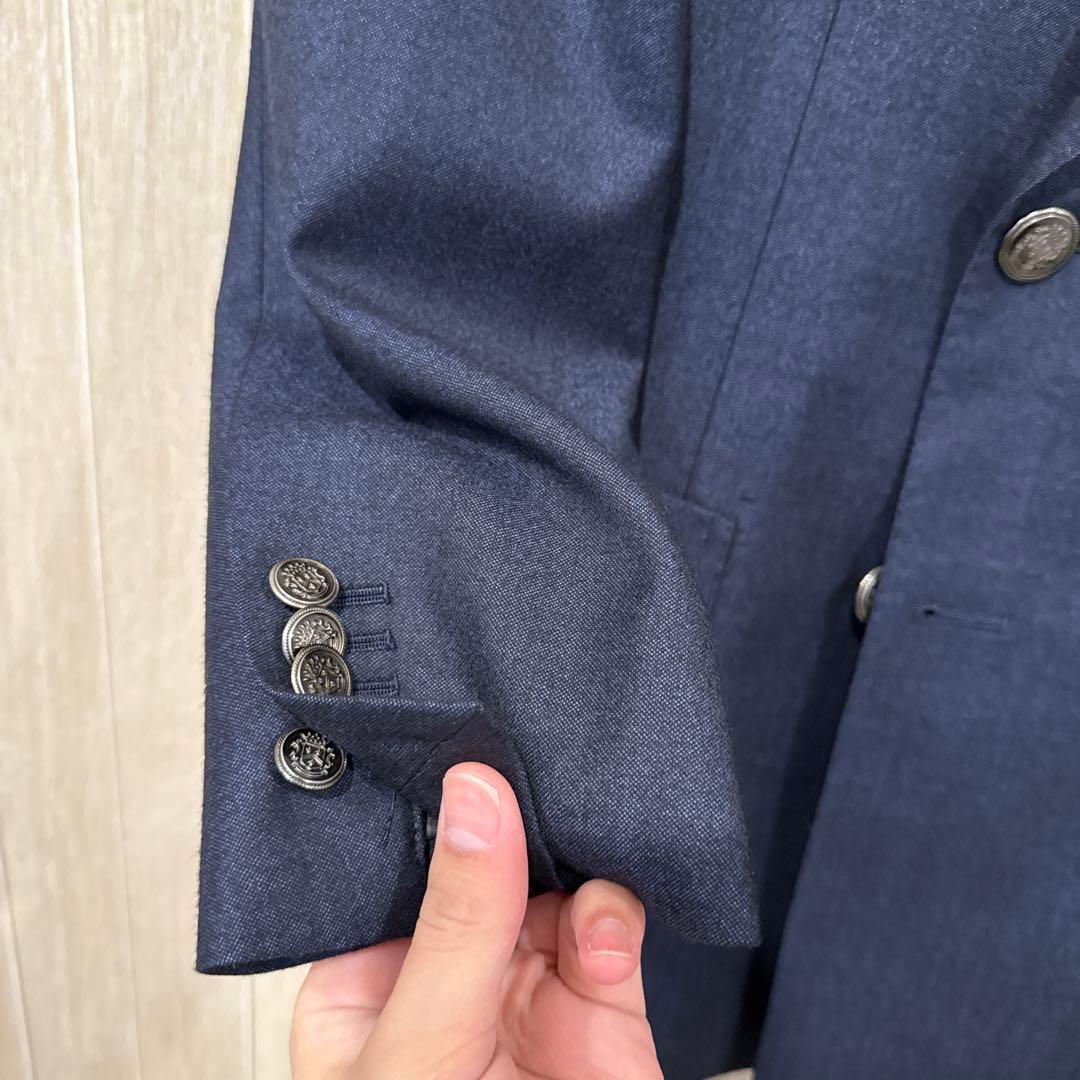 【定価10万】piacenza生地 ダブルブレストブレザー　スーツ　Sサイズ相当