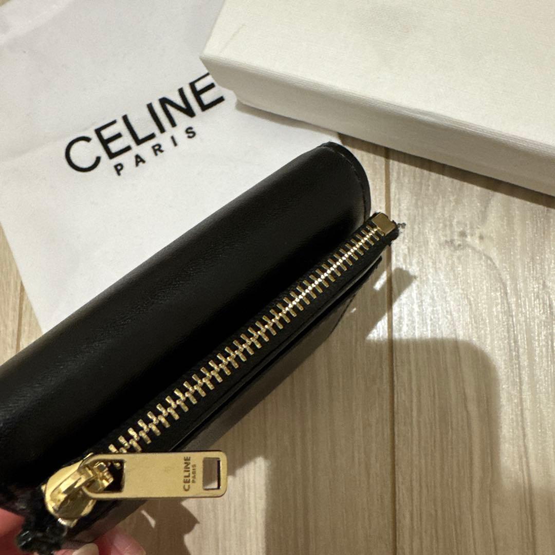 CELINE ブラック 三つ折り財布　トリオンフ