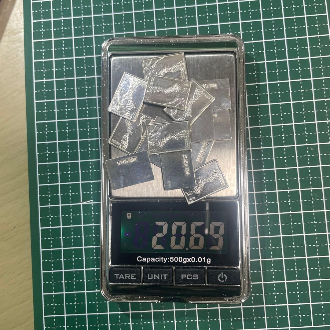 純銀レリーフ プレート 富士山彫刻 28枚セット 20.88g+20.69g
