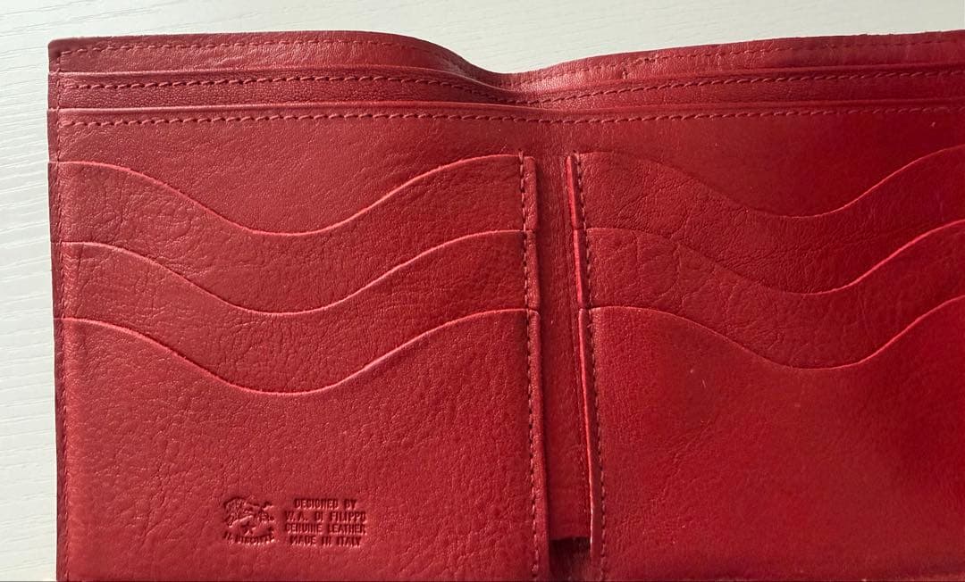 【美品】イルビゾンテ　がま口　二つ折り　財布　ウォレット　赤　レッド