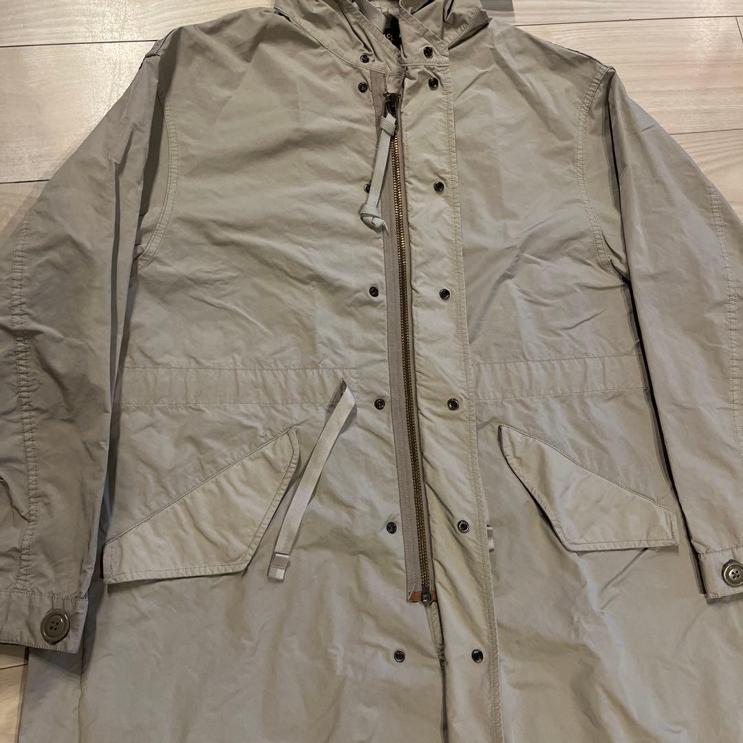【SCYE BASICS】ベージュ ロングモッズコート フード付き