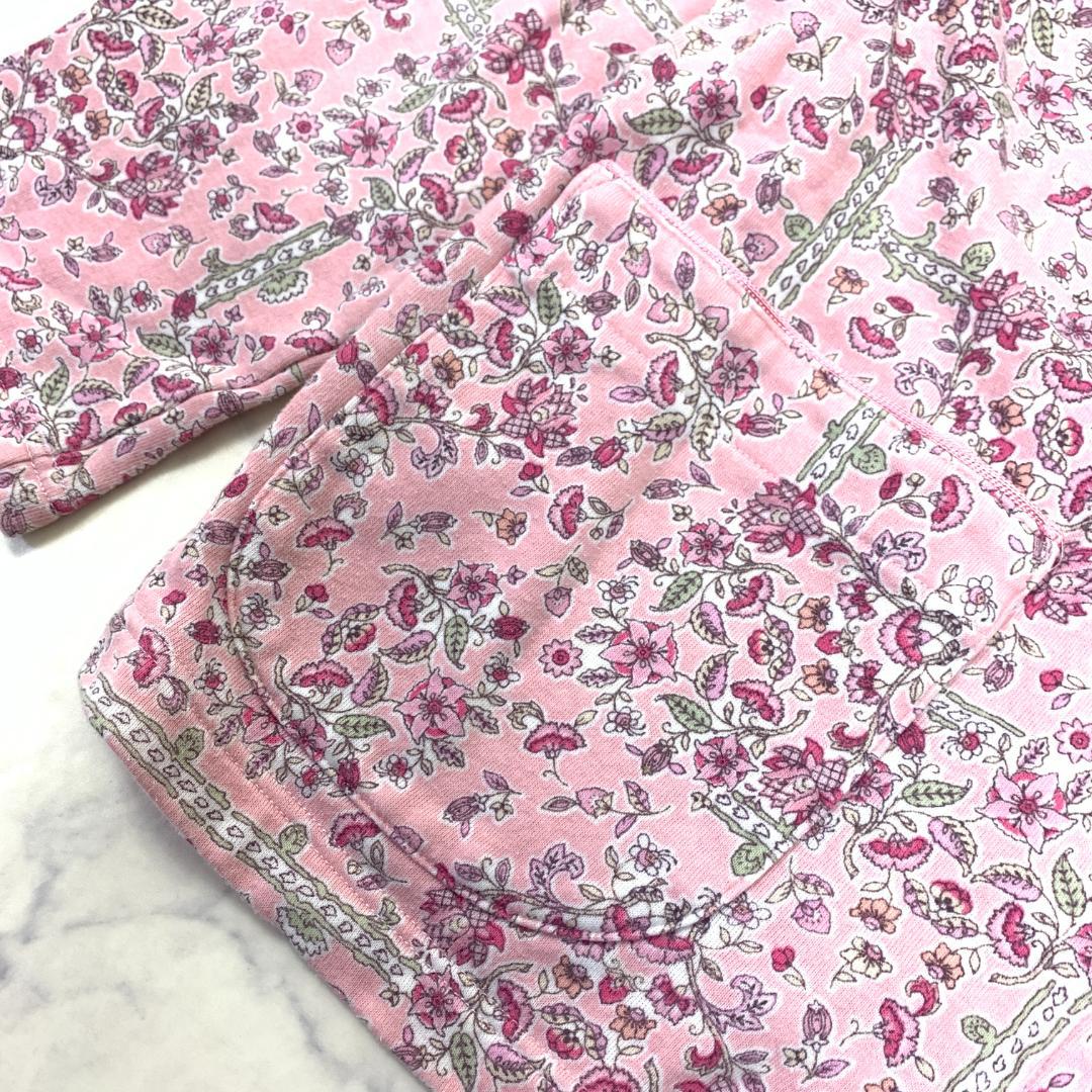 A6813 ミントン パジャマ ルームウェア 綿 コットン 花柄 ピンク LL