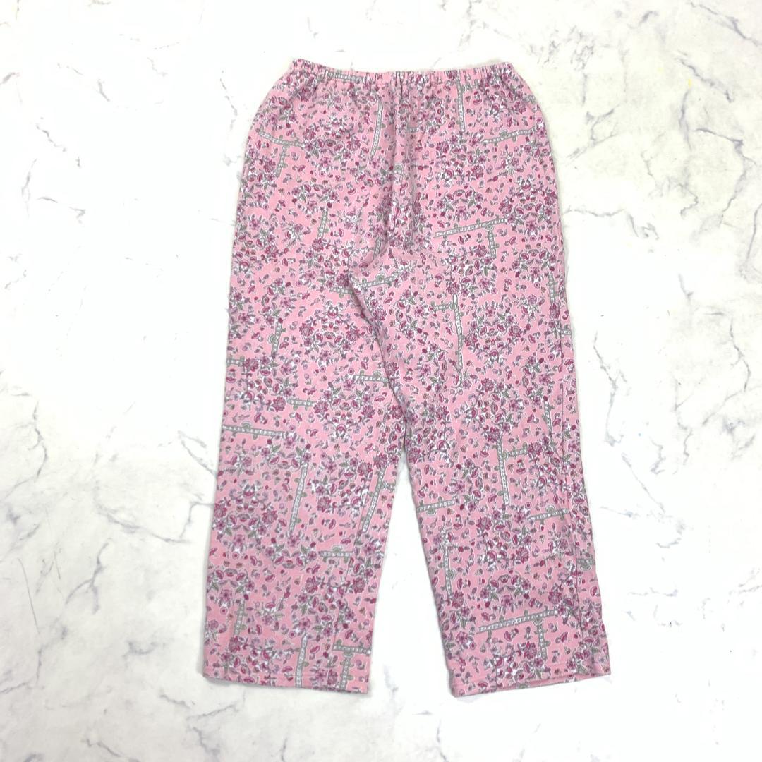 A6813 ミントン パジャマ ルームウェア 綿 コットン 花柄 ピンク LL