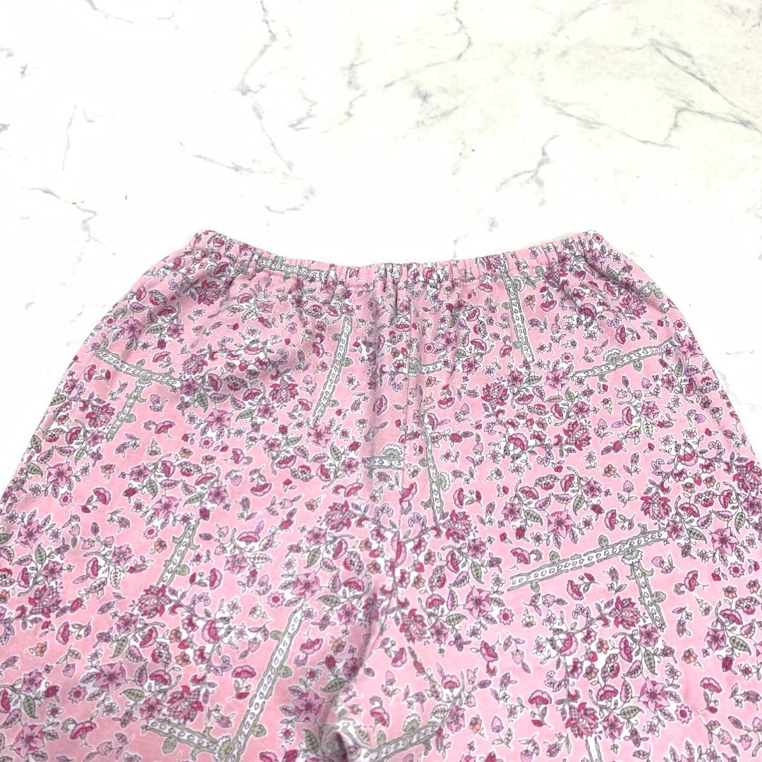 A6813 ミントン パジャマ ルームウェア 綿 コットン 花柄 ピンク LL