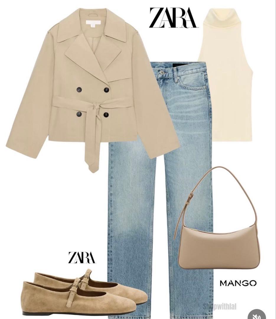 新品未使用‼︎ 完売品 希少XS ZARA ベージュ ショートトレンチ