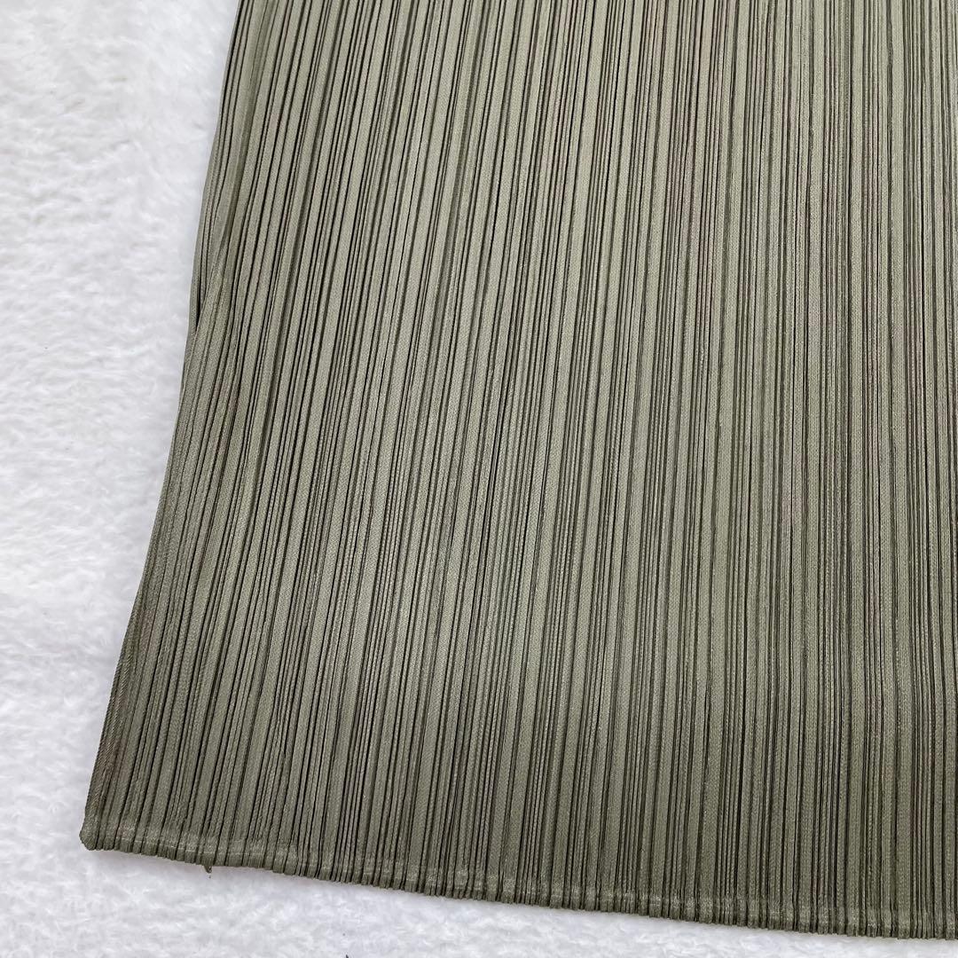美品　PLEATS PLEASE オリーブグリーン プリーツロングスカート