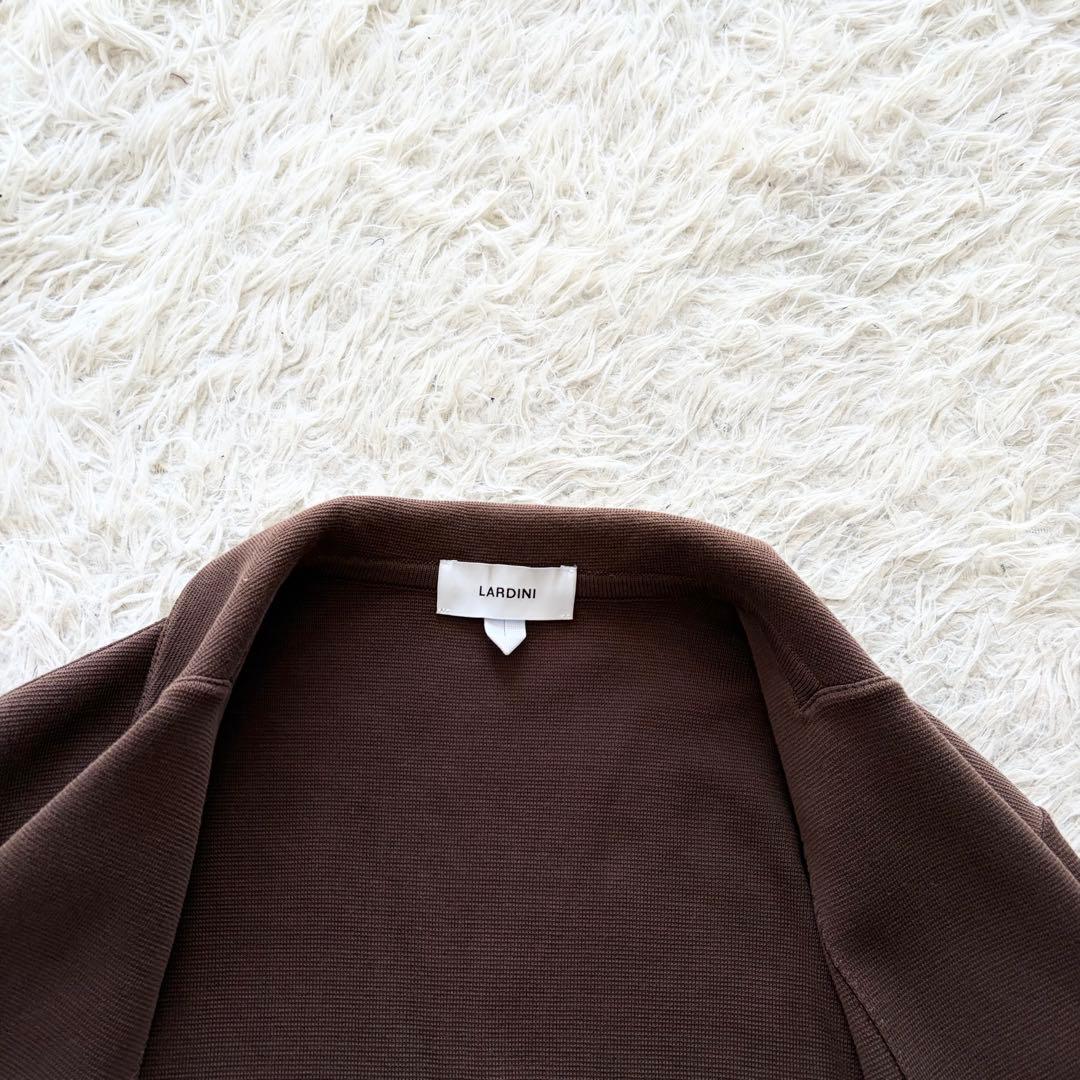 <24年モデル>LARDINI 最新ロゴ ブラウン ニット ジャケット サイズL
