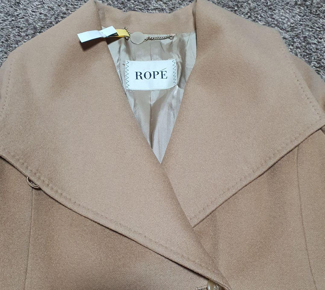 ROPE キャメル ロングコート ウエストベルト付き