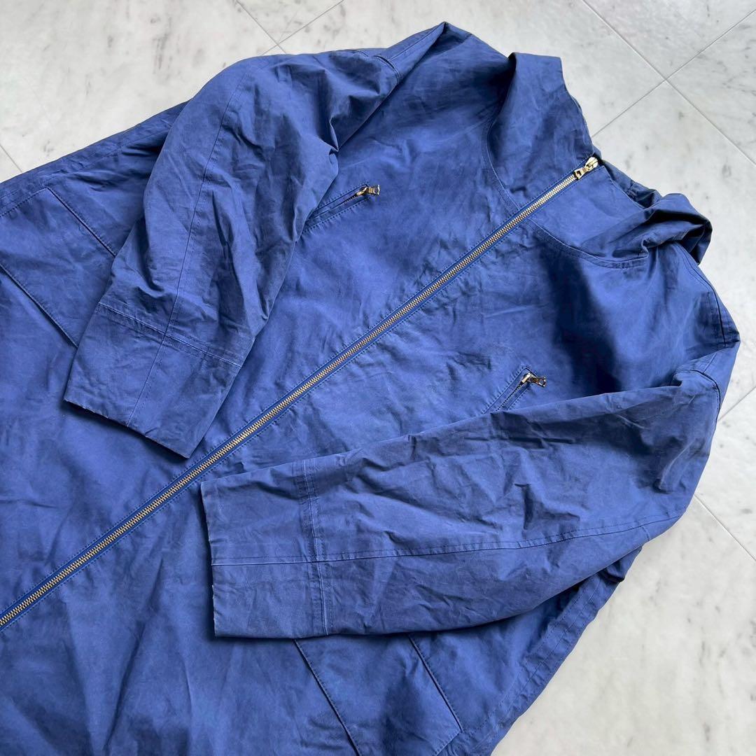 Drawer ミリタリーモッズコート フーデット シワ加工 ブルー系 36