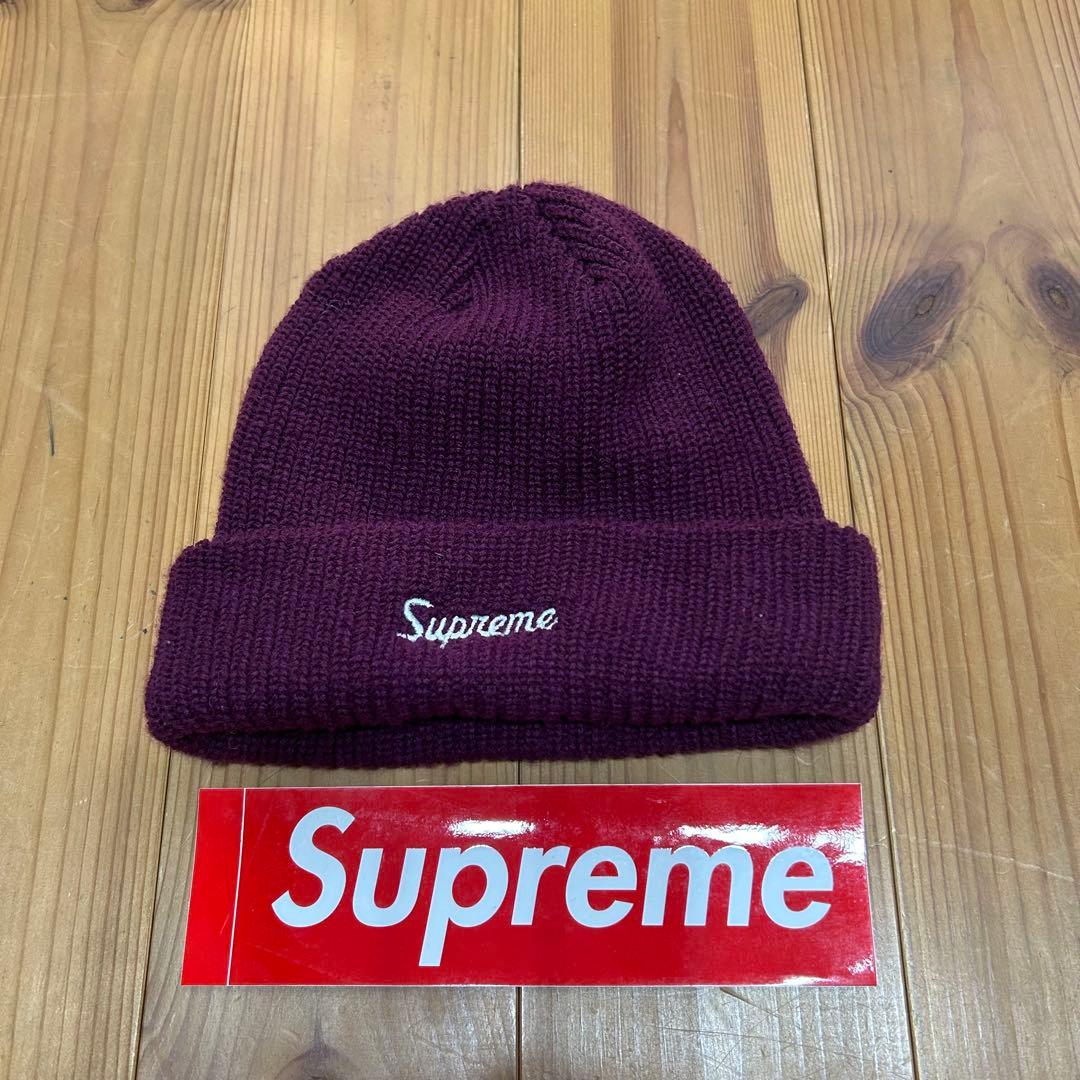 Supreme バーガンディ ニット帽