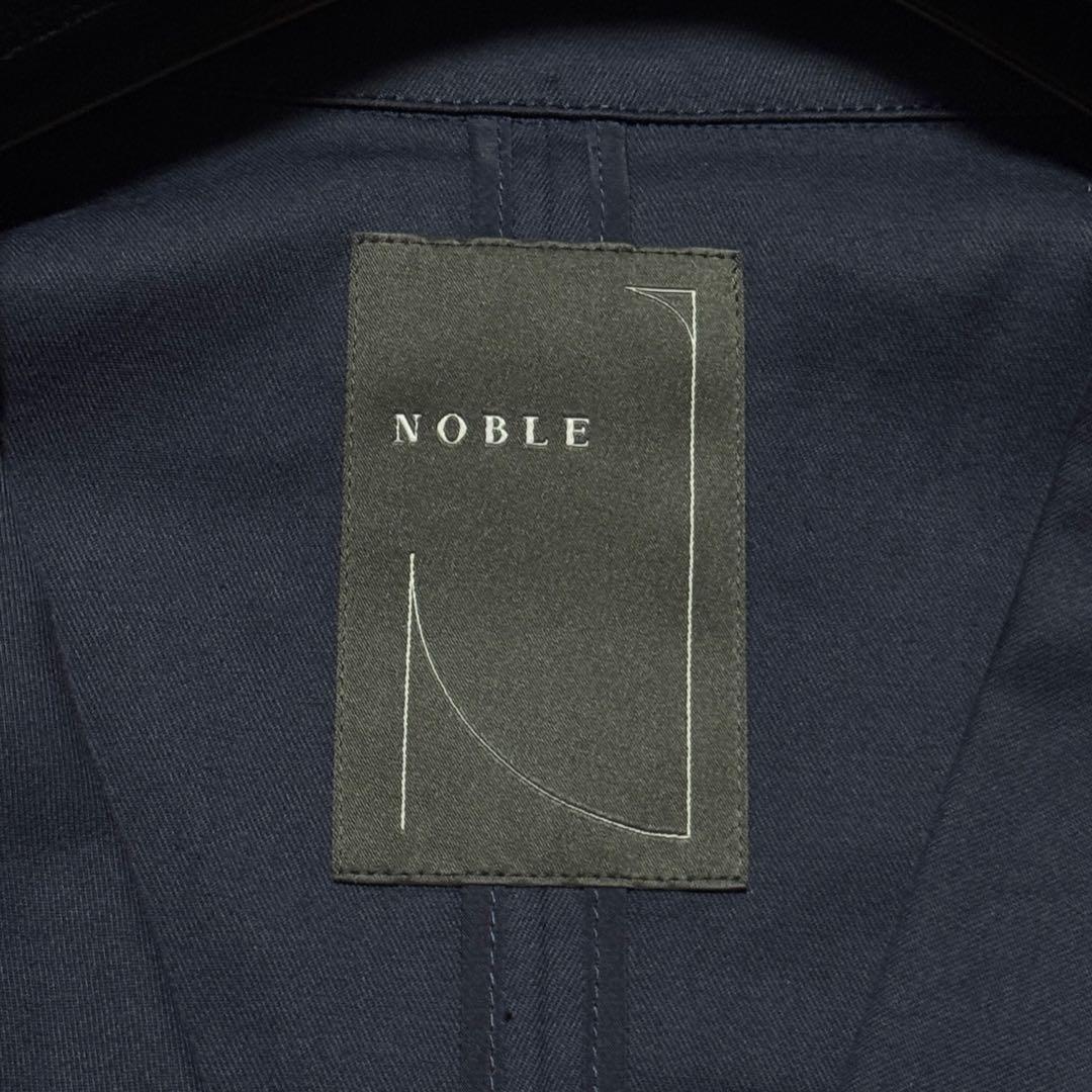 【Noble】 ウエストリボン スプリング ロングコート 40 ネイビー