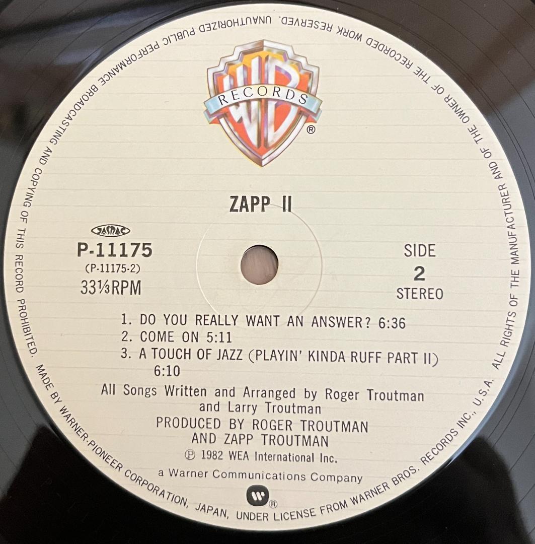 ZAPP II LP レコード