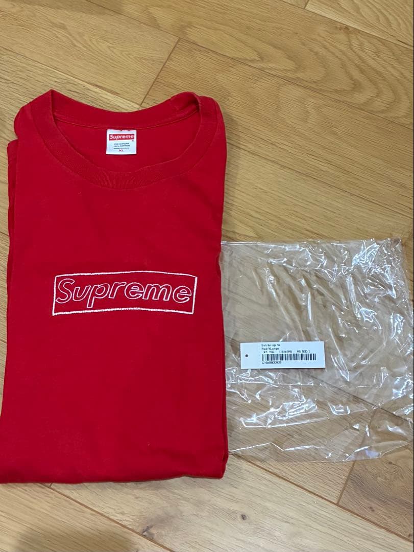 最終値下げ　Supreme カウズ　ボックスロゴ　Tシャツ　赤