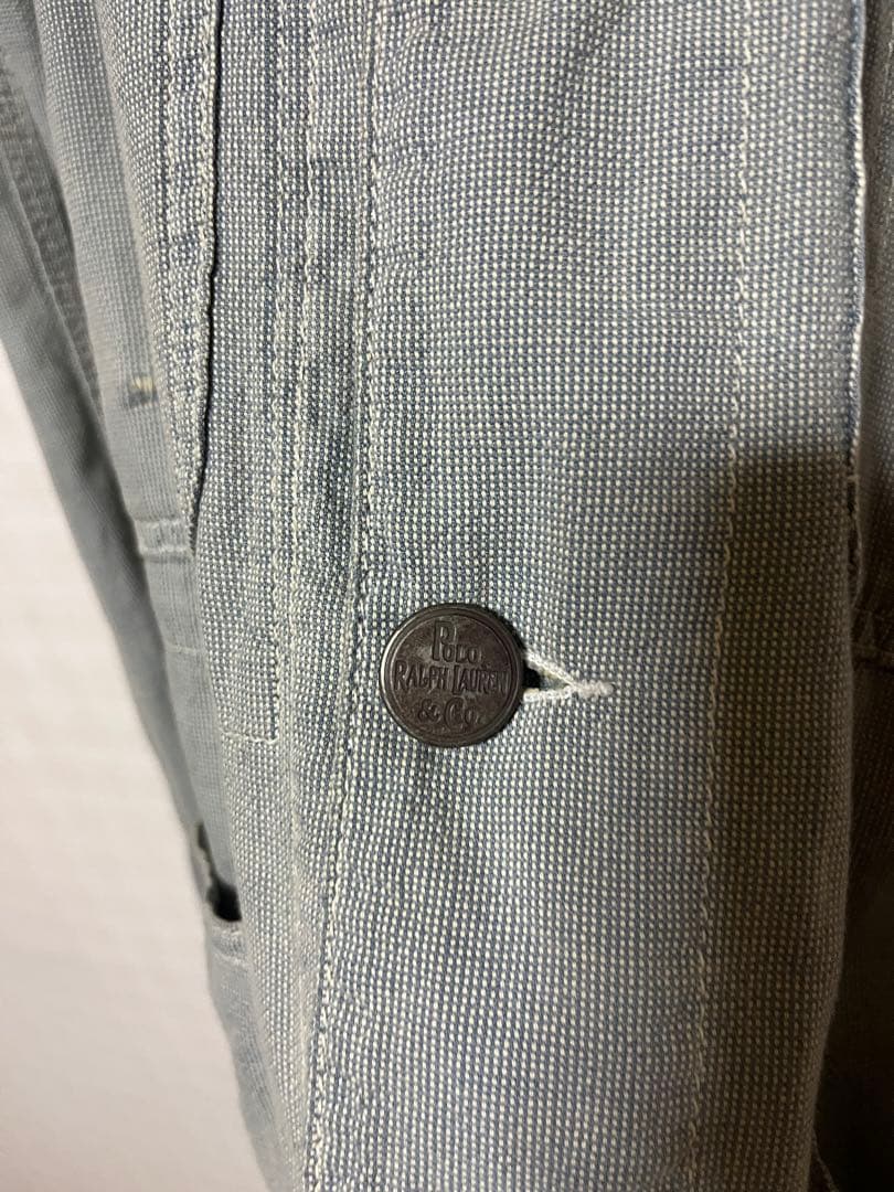 レア90sラルフローレン カバーオール　ダメージ加工チェンジボタンヴィンテージ