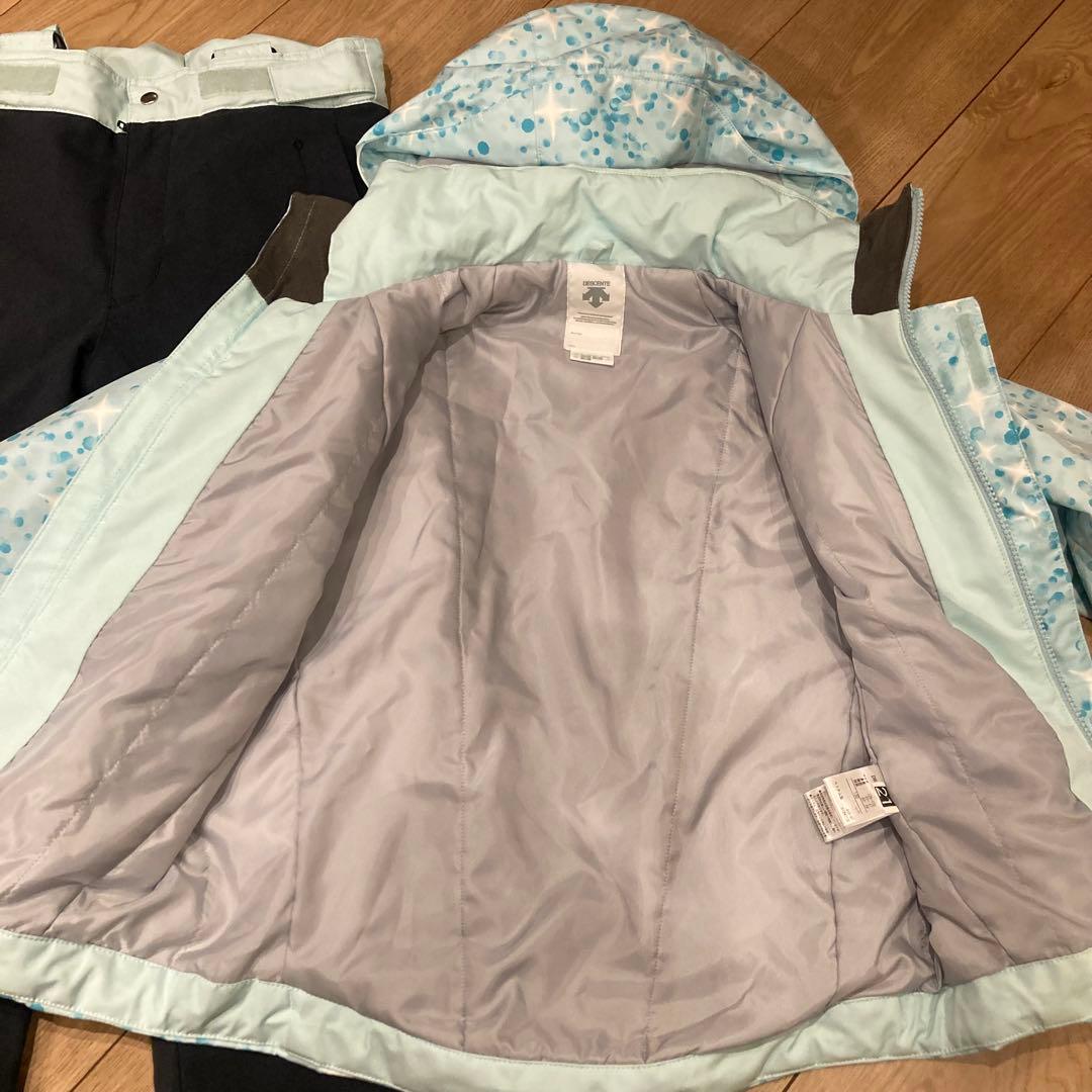 美品 DESCENTE 子ども用スキーウェア 上下セット130cm デサント