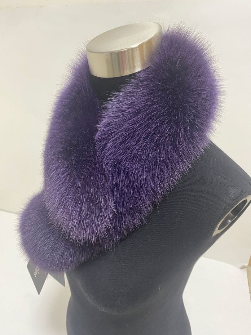 ［新品］saga紫色 ファー マフラー