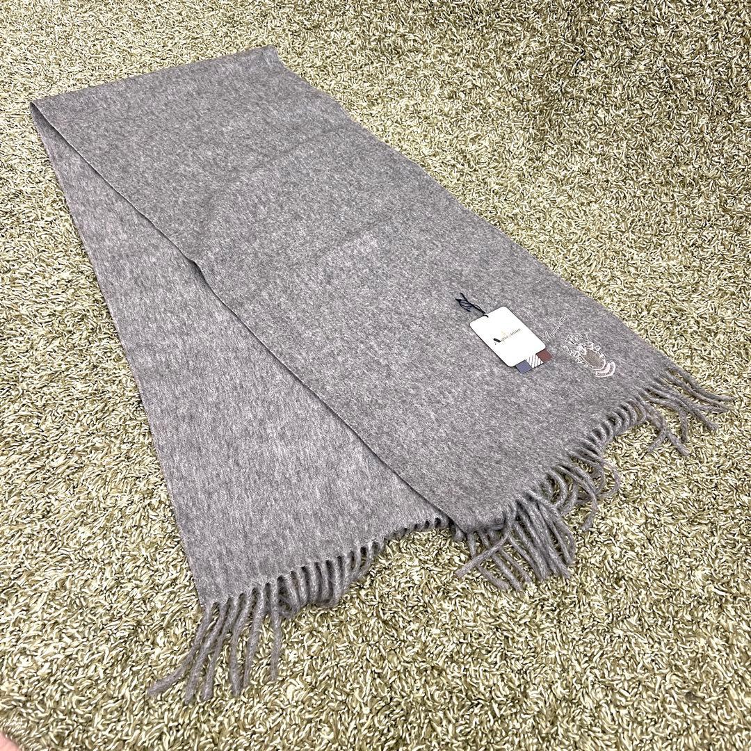 新品　アクアスキュータム　マフラ　カシミヤ　100% グレー　タグ付き　145