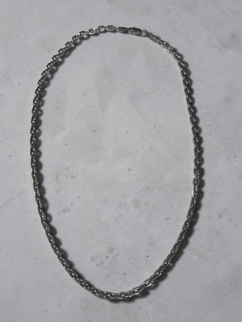 ぴーこ　925 カットあずきチェーン ネックレス 幅4mm 全長50cm