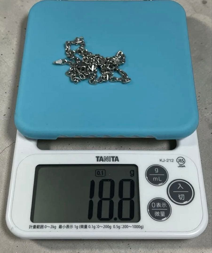 ぴーこ　925 カットあずきチェーン ネックレス 幅4mm 全長50cm
