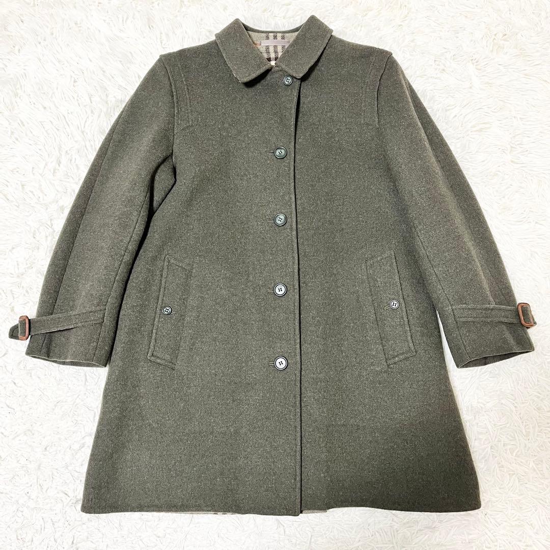 ✨美品✨ Burberrys ラムウール　コート　ノバチェック カーキ　M相当
