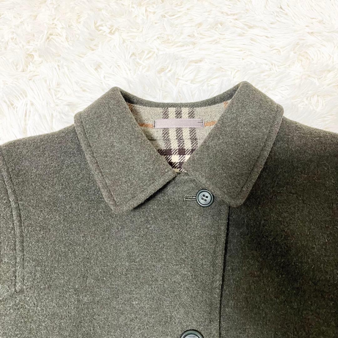✨美品✨ Burberrys ラムウール　コート　ノバチェック カーキ　M相当