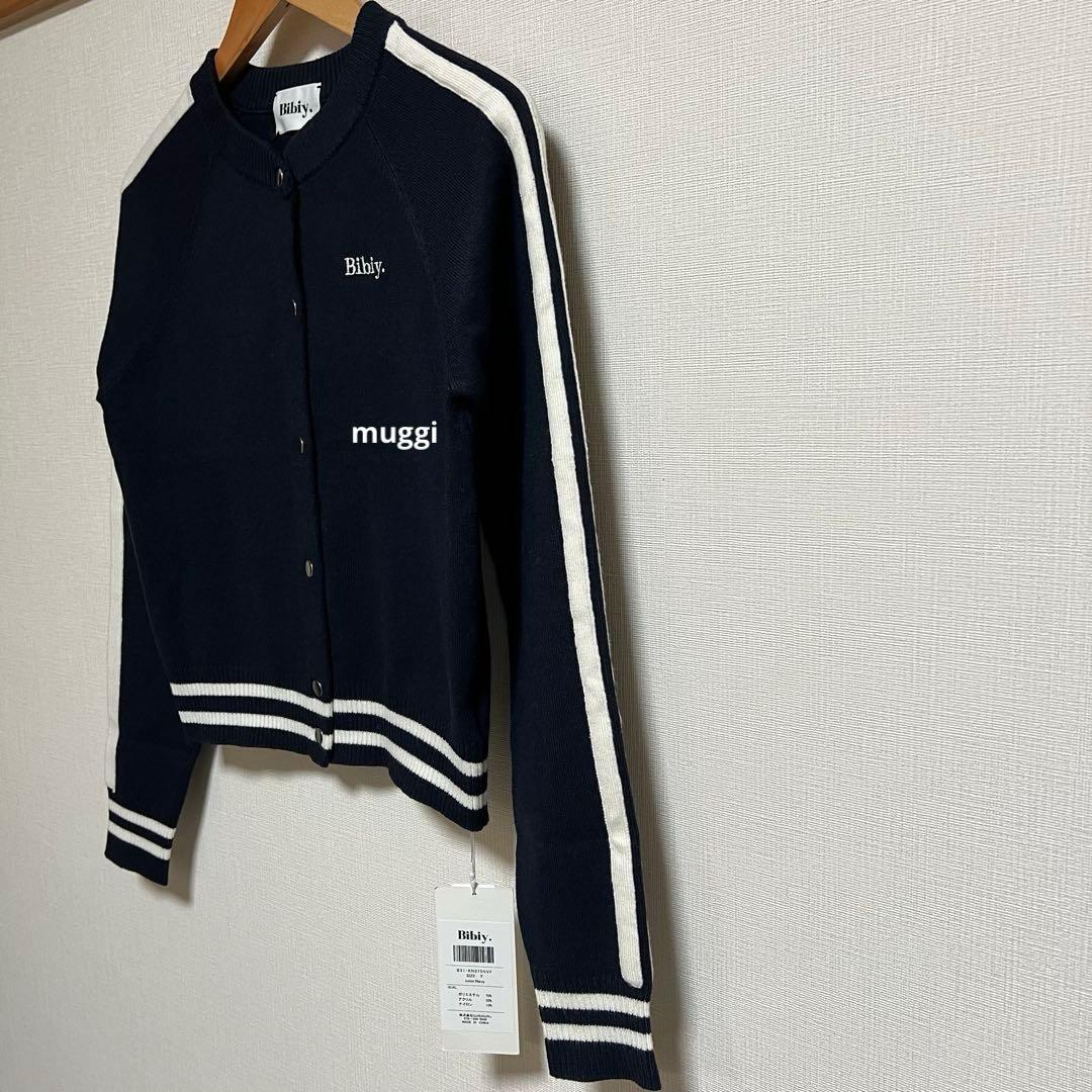 BIBIY. TRACK CARDIGAN トラクカーディガン ネイビー 刺繍