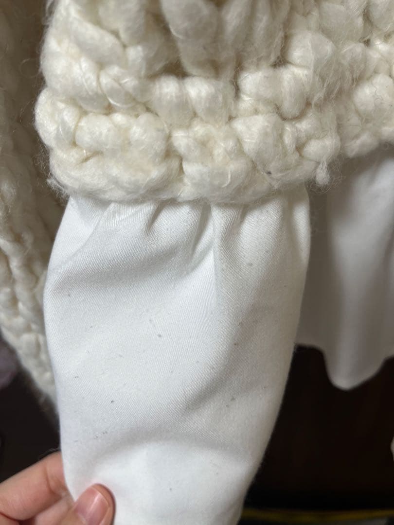 トップス Acka. frill hand knit cardigan