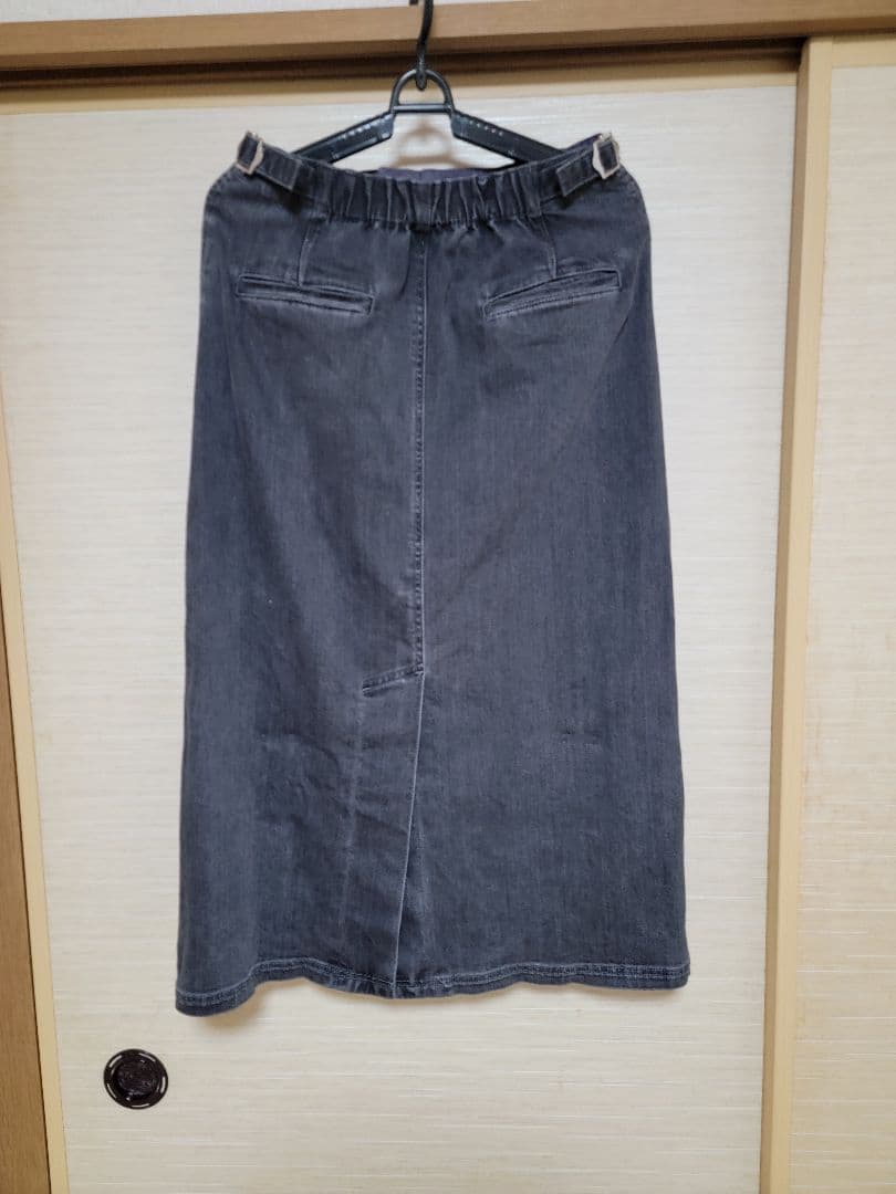 【美品】北欧暮らしの道具店 デニム素材のナロースカート グレー Sサイズ